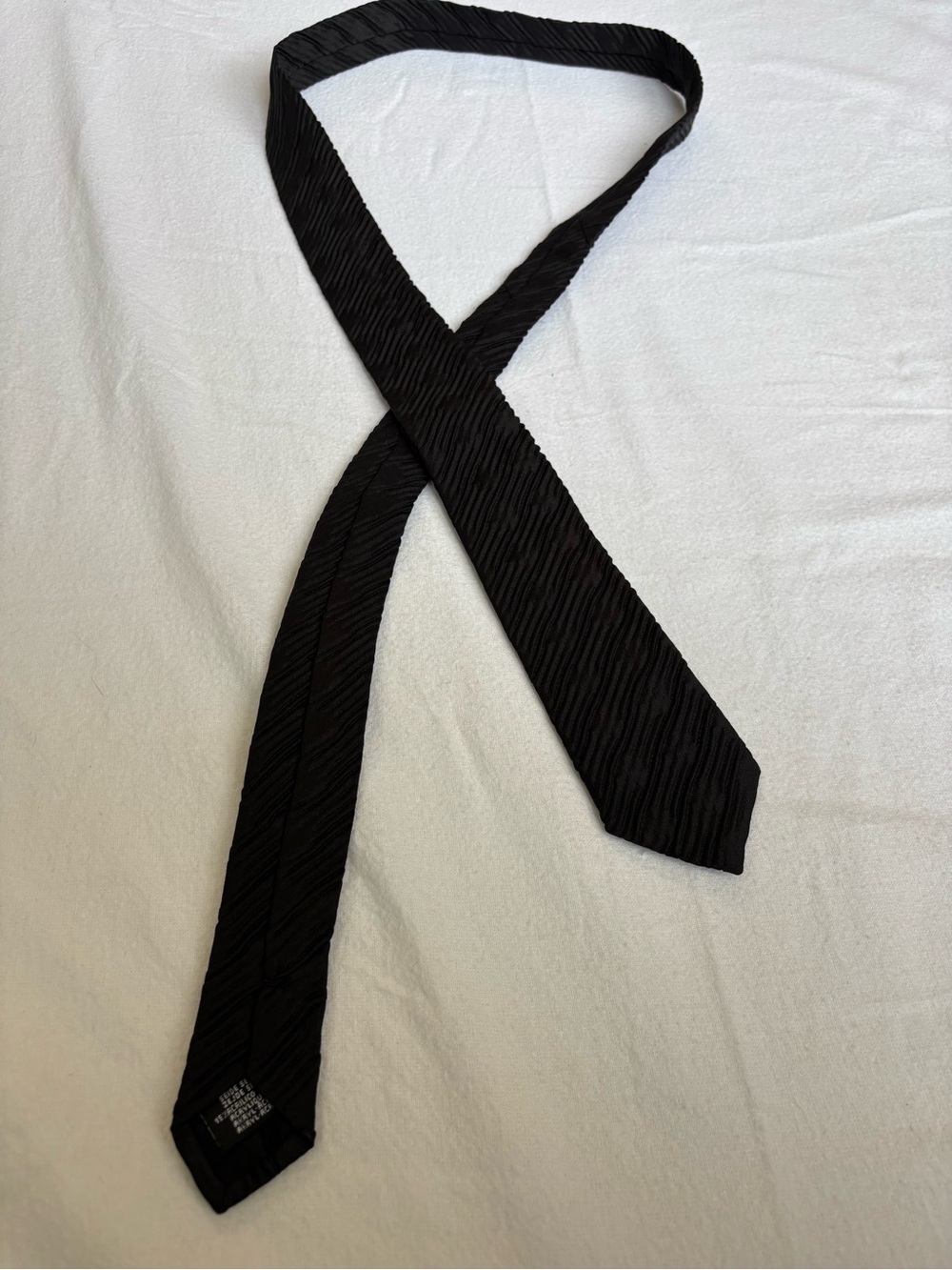 Dolce & Gabbana Black Textured Skinny Tie